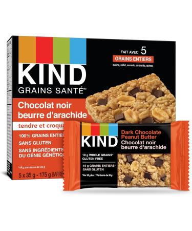 KIND Healthy Grains Bars Peanut Butter Dark Chocolate Gluten Free 35 Grams 5 Count - Buy Online on GoSupps.com