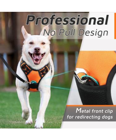 Adjustable No Pull Dog Harness - Padded Front Puppy Vest with Handle - Reflective Breathable Mesh for Outdoor Adventures - Comfort Control - Orange (1 Pack) - Buy Online on GoSupps.com