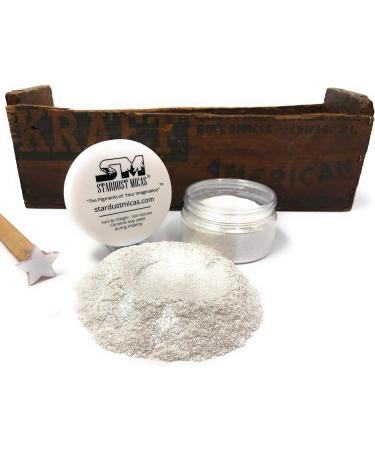 STARDUST MICAS Silver Pearl Mica Flake - Metallic Silver Pigment for Resin Making, Biodegradable Glitter, Cosmetic Grade Mica Chunk - 10g Jar - Buy Online on GoSupps.com