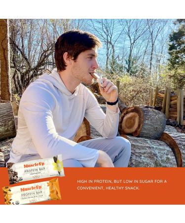 MuscleUp Gluten Free Non-GMO Sweet Potato Protein Bars - Peanut Butter & Cacao Nibs (12 Bars) | International Shipping Available - Buy Online on GoSupps.com