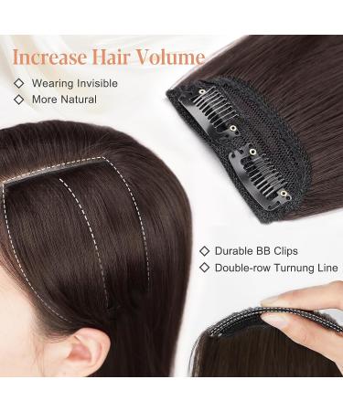 FORCUTEU Short Dark Brown Hair Toppers 4PCS - Clip in Hair Extensions for Extra Volume - Daily Use Hairpieces 4 & 8 Extensions - Buy Online on GoSupps.com