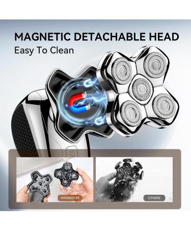 MAXGROOM 5-in-1 Waterproof Head Shaver for Bald Men - LED Display USB Rechargeable Travel Pouch | Ultimate Grooming Tool - Buy Online on GoSupps.com