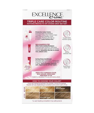 L'Oreal Paris Excellence Creme 7 Dark Blonde Hair Color - Gray Coverage, Triple Care Formula - 1 Count - Buy Online on GoSupps.com