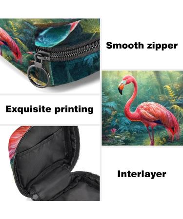 Flamingo Menstrual Pad Storage Bag - Portable Sanitary Napkin Organizer for Women and Teen Girls - Multicolored - Buy Online on GoSupps.com