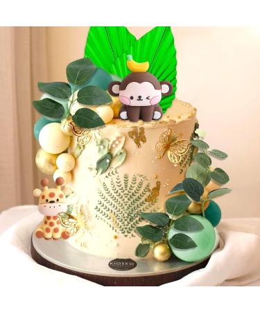 Jevenis Sage Green Jungle Birthday Decor - Tortendeko Animals for Baby Showers & Parties - Buy Online on GoSupps.com