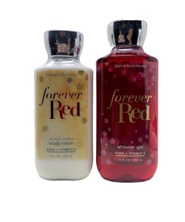 Bath and Body Works FOREVER RED duo Gift Set - Body Lotion and Shower Gel - Full Size