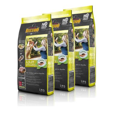 Belcando 3 Pack Adult Poultry Dog Food with Poultry 1kg – Grain Free – Dog Food for Boys – Easy to Digest and Premium Quality