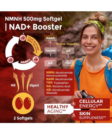 Liposomal NMNH Softgel 500mg Alpha-Lipoic Acid 200mg Astaxanthin Supplements 10mg + Vitamin B3 + Nicotinamide Riboside High Absorption Healthy Aging Energy Mitochondrial & DNA Support 120Counts - Buy Online on GoSupps.com