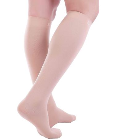 Doc Miller Compression Socks for Women & Men - Knee High 8-15 mmHg Medical Grade Support for Sports Travel & Nursing - Medium Beige - Buy Online on GoSupps.com