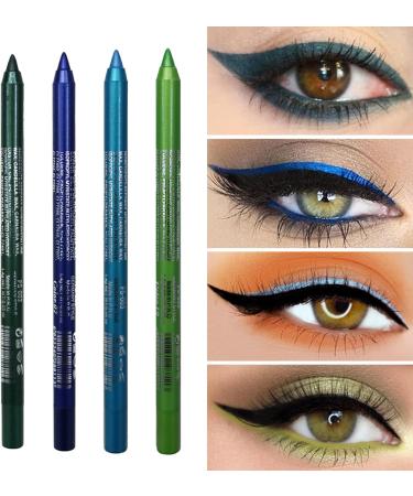 Eyeliner Pencil 4Pcs Smudge-proof Long Lasting Glitter Eyeliner 8.5g Waterproof Makeup Eyeliner Eyeshadow Pencil for Women Girl (Style 2) standard Style 2 - Buy Online on GoSupps.com