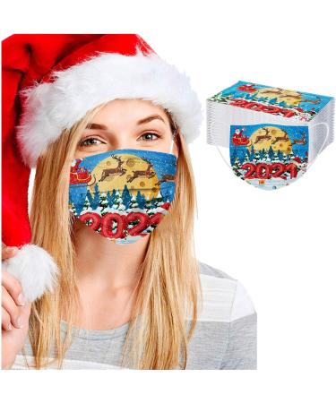 ZQP BEUU 40PCS Adult 2021 Happy New Year Disposable_Macks 3Layer Non-Woven Elastic Ear Loop Stylish Breathable Dustproof Disposable Face_Mack for Women Men Outdoor Indoor Sports Party - Buy Online on GoSupps.com