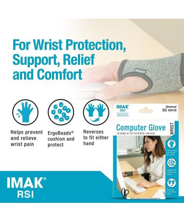 IMAK RSI Computer Glove - Wrist Stabilizer Brace for Work and Gaming | Ergonomic Support - Buy Online on GoSupps.com