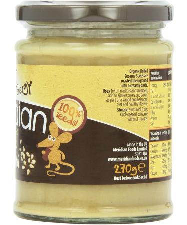 Meridian Organic Light Tahini 6 x 270g - Premium Quality Sesame Seed Paste - Buy Online on GoSupps.com
