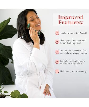 WITTY Jade Face Roller and Gua Sha Set - Hand-Drawn Giftbox for Beauty Massage - Gua Sha Stone for Face, Eyes, Neck - Skin Care Tools with Extra Pouch - Buy Online on GoSupps.com