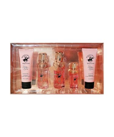 Beverly Hills Polo Club Bhpc Women's Sexy for her Exclusive 5 Piece Fragrance set With Eau de Parfum Body Lotion Body Mist Hair Wash and Travel Size EDP