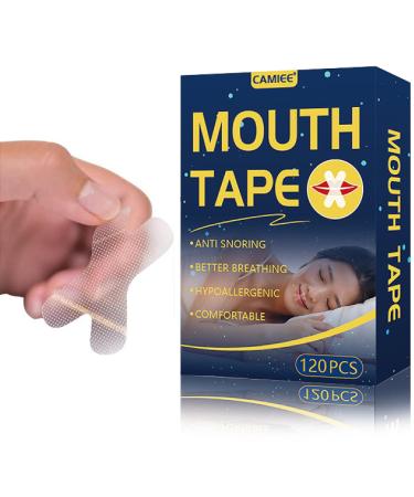 PoVwlty 120 PCS Mouth Tape for Sleeping Better Breathe Nasal Strips to Reduce Snoring Drug-Free Works Instantly to Improve Sleep