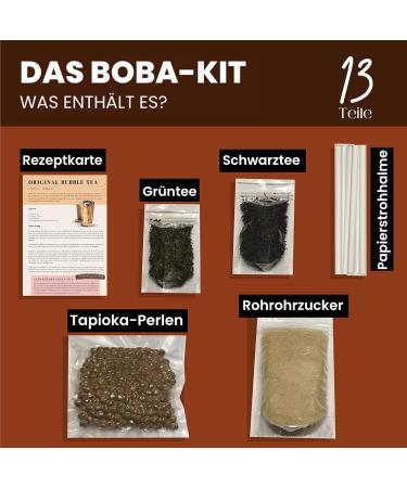 Onha Bubble Tea Set - 13-Part DIY Kit with 2 Recipes for 8 Portions | Perfect Gift for Cooking Lovers | Shipped Internationally from Germany - Buy Online on GoSupps.com