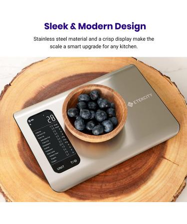 Etekcity Smart Food Nutrition Scale - Digital Grams and Ounces for Weight Loss, Baking, Cooking, Keto and Meal Prep - 11 Pounds-Large 304 Stainless Steel - Buy Online on GoSupps.com