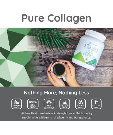  Pure Health Pure Collagen: Bovine Peptides Hydrolyzed Collagen Protein Powder 100% Grazing | No Hormones or Steroids | No Flavor & Dissolves | 20g Protein | Paleo Keto Bulletproof | 16oz - Buy Online on GoSupps.com