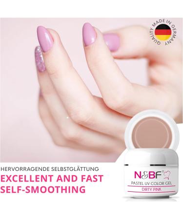 N&BF UV Farbgel Pastel Dirty Pink - Medium Viscosity Color Gel for Geln gel | Made in Germany | Self-Smoothing Pastel Color Gel - Buy Online on GoSupps.com