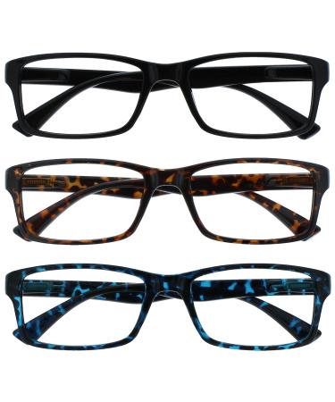 The Reading Glasses Company Unisex PEP Reading Glasses Black Brown Blue 3.50 Diopters