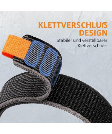 Easuny 22mm Nylon QuickFit Sports Watch Bracelet - Compatible with Garmin Fenix 6 Pro Fenix 7 Forerunner 945/965 & Instinct Series - Black Gray - Buy Online on GoSupps.com
