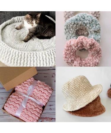 FINECE Soft Velvet Chenille Yarn for Crocheting - Light Camel | 100g (132yds) | Baby Blanket Knitting & Craft Amigurumi Yarn - Buy Online on GoSupps.com