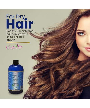 Verdana Organic Golden Jojoba Oil - USDA Certified, Cold Pressed, 100% Pure & Hexane Free - 16 Fl Oz - Buy Online on GoSupps.com