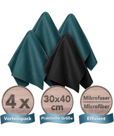 XXL Microfiber Glasses Cleaning Cloths - Pack of 4 (30x40 cm) | Premium Petrol Cleaning Cloths for Eyeglasses & Screens - Buy Online on GoSupps.com