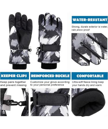 LULLABY KIDS Waterproof Snow Ski Gloves Camo Black - Size L (10-12 years) - Buy Online on GoSupps.com