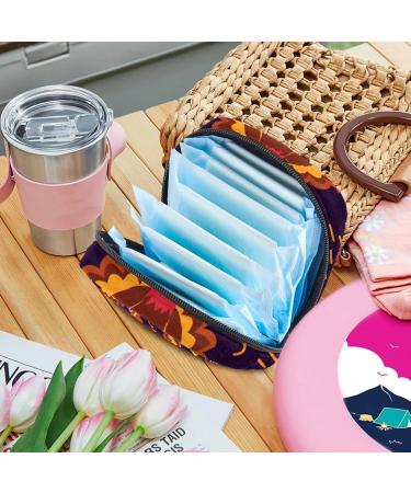 Women's Storage Pocket for Menstrual Cup & Makeup - Travel Organizer | Big Capacity | Colorful Pumpkin Sunflower Design | Perfect for Thanksgiving - 4.7x6.6x6.6 in - Buy Online on GoSupps.com