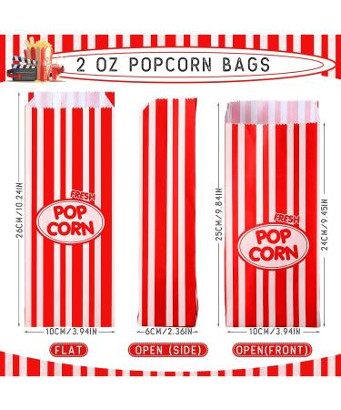 1000 PCS Popcorn Bags 2oz Popcorn Paper Bags Red and White Stripes Retro Popcorn Bags Disposable Popcorn Bags for Party Movie Theater Carnival Festivals Movie Theme Party Supplies (1000 Pcs) - Buy Online on GoSupps.com
