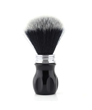 Shaving brush black synthetic hair black handle made of black synthetic resin vegan bristles not tested on animals