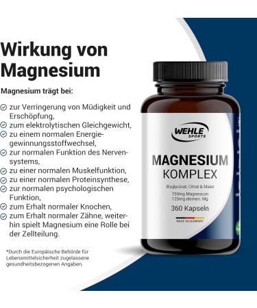 High Dose Magnesium 2250 mg - 360 Vegan Capsules | Magnesium Bisglycinate Citrate & Malate Complex | International Shipping Available - Buy Online on GoSupps.com