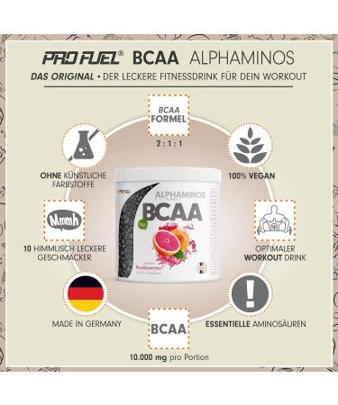 Buy BCAA Powder 300g - Alphaminos Pink Grapefruit | Vegan Essential Amino Acids | Test Winner Unbelievably Delicious Taste - Buy Online on GoSupps.com
