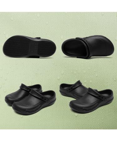 JSWEI Chef Shoes Clogs - Non Slip Oil Resistant Kitchen Work Safety Shoes - Black, Size 13 Women/11 Men - Buy Online on GoSupps.com