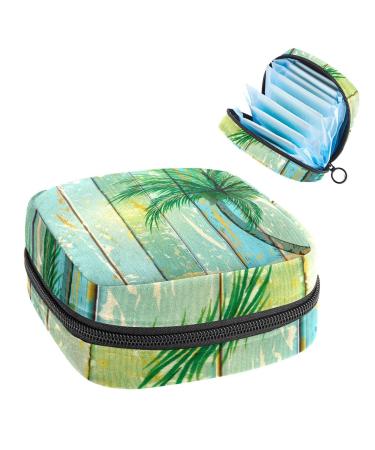 GIAPB Period Bag Sanitary Napkin Storage Bag Period Pouch Travel Makeup Bag Vintage Wooden Background Color5155