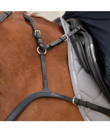Sunride Front Stuff Ascot for Horses - Real Leather 5-Point & 3-Point Martingal - COB Black - Quick Threading Rings - Buy Online on GoSupps.com