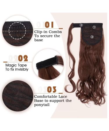 Shop Tess Ponytail Extension - 40cm Dark Red-Brown Wavy Braid | Premium 90g Long Hair Extensions for International Shipping - Buy Online on GoSupps.com