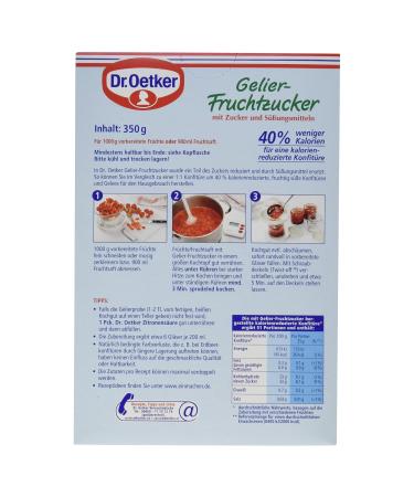 Dr. Oetker Gelier Fruit Sugar 350g - Low-Calorie Jam & Jelly Maker Vegan & Sweetened - Perfect for Fruity Delights! - Buy Online on GoSupps.com