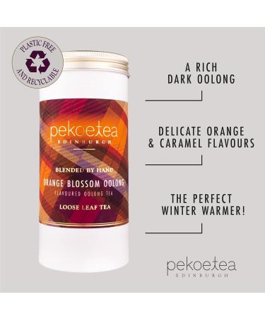 PekoeTea Edinburgh Orange Blossom Oolong Tea - Taiwanese Luxury Blend for Hot and Iced Tea - 50g Caddy in Loose Leaf or Teabags - Buy Online on GoSupps.com