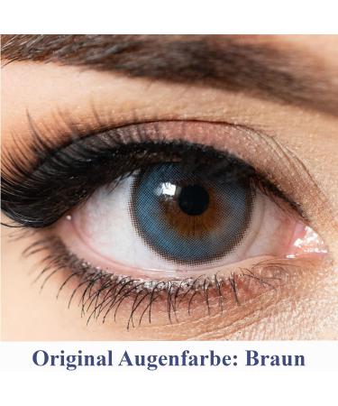 Buy Mystery Blue Colored Contact Lenses - Soft Hydrogel Annual Lens Set (0.0 Dioptre) with Lens Container | Colorful & Starch-Free - Shop Now! - Buy Online on GoSupps.com