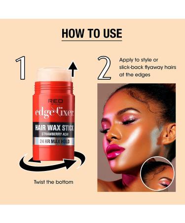 Red by Kiss 24HR Max Hold Hair Wax Stick - Strawberry Acai Edge Control Pomade - Buy Online on GoSupps.com