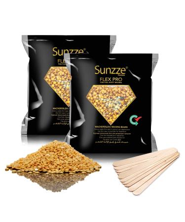 SUNSTZZE Wachsperlen Flex Pro for hair removal Brazilian waxing hot wax Wax Beans/Beads 2x1kg +free wood spatula 2 kg (1 Pack)