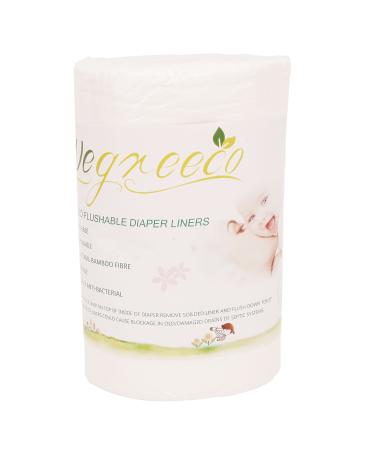 wegreeco 100% Bamboo Unscented Diaper Liners,Fragance Free and Chlorine Free - 100 Sheets Per Roll ( 1 Roll, Bamboo)