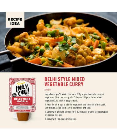 Holy Cow! Indian Curry Sauces : Delhi Tikka Masala Sauce Curry Kit (6 x 250g) Gluten Free Vegan Curry Recipe Tikka Masala Ready Meal Kit Cooking Sauce Made With Authentic Tikka Paste. Curry Gift Set - Buy Online on GoSupps.com