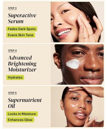 Gleamin Brightening Skincare Bundle Mask Serum Cleanser Moisturizer & Oil for Dark Spots Uneven Tone and Glowing Skin Complete Vitamin C Skincare Routine - Buy Online on GoSupps.com