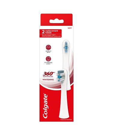 Colgate 360 Advanced Whitening Electric Toothbrush Replacement Head, 2 Count