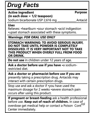 Sodium Bicarbonate Antacid Oral Powder USP 4 oz - Pack of 2 Bottles - Buy Online on GoSupps.com