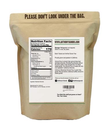 Anthony's Blanched Almond Flour 4 lb - Gluten Free, Non-GMO, Keto Friendly - Buy Online on GoSupps.com